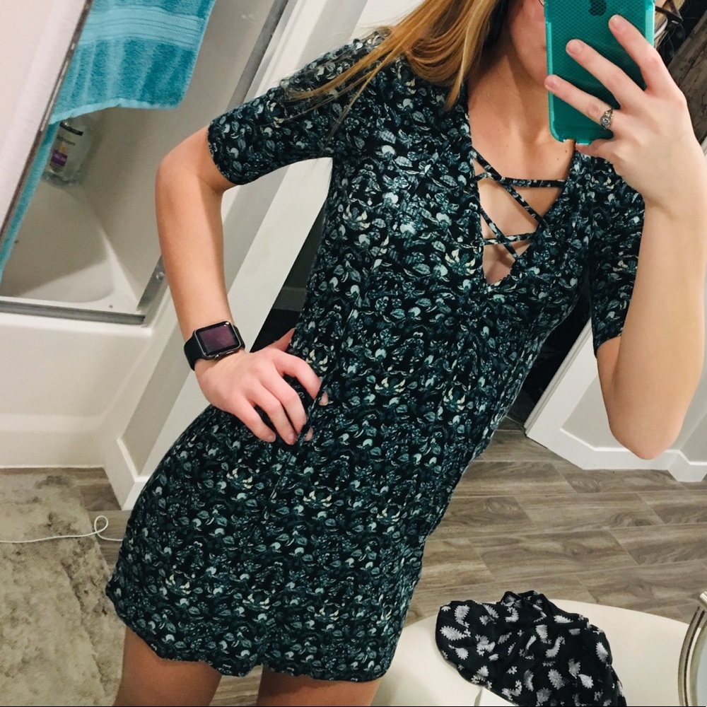 Lace up topshop dress